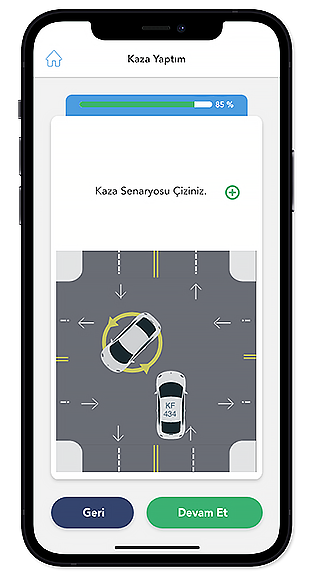 mobil kaza tutanağı app görüntüsü
